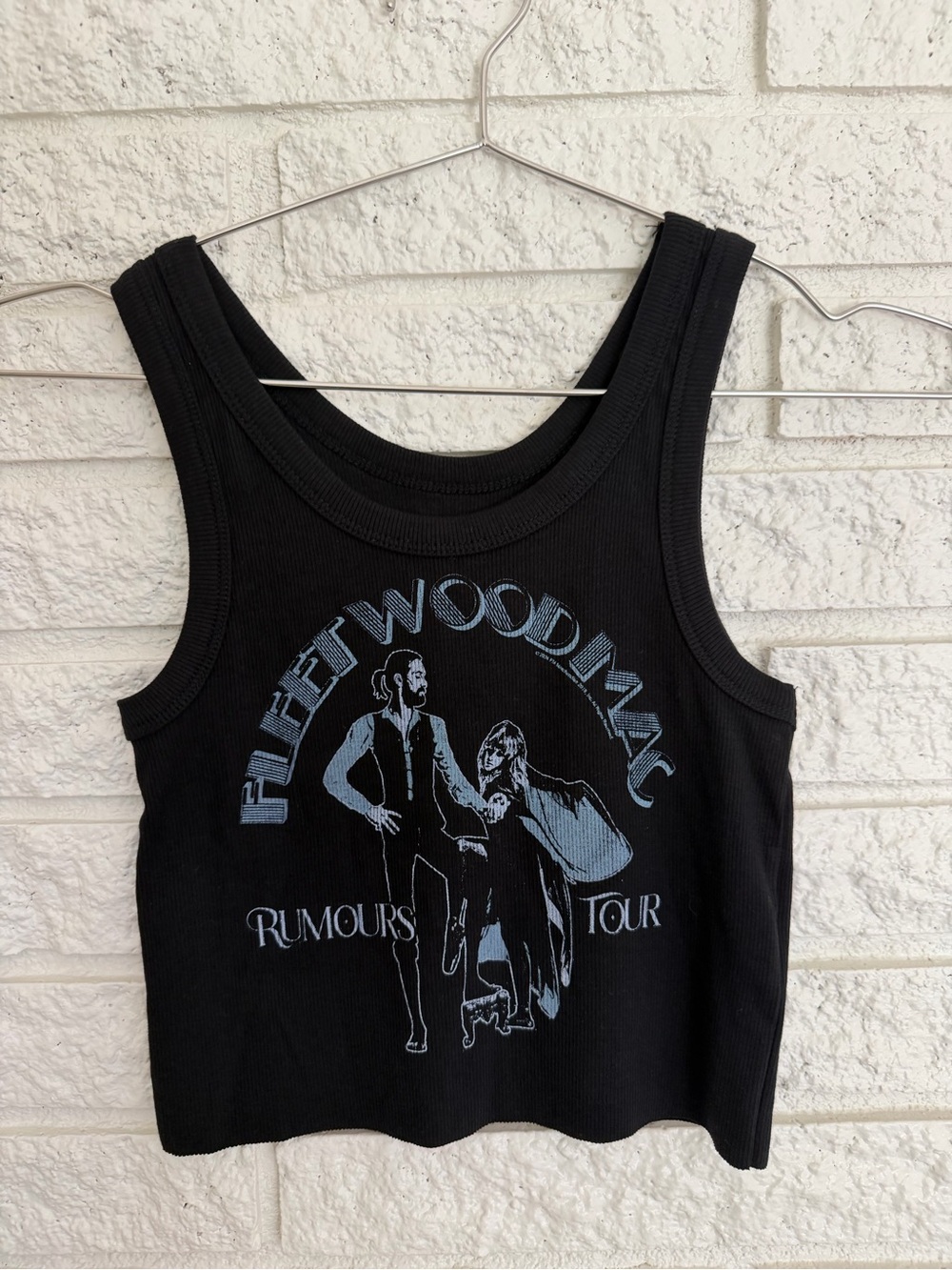 Rowdy Sprout Black Fleetwood Mac Tank with Light Blue Fleetwood Mac Graphic